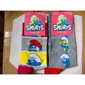 Women's Smurfs Long Socks 2 Pairs Size 6-9.5